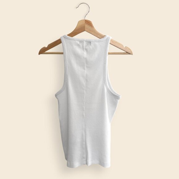 J. Crew New Favorite Tank Top in Vintage Rib, White, Small NWOT - Picture 3 of 4